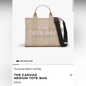 Marc Jacobs Tan Canvas Tote Bag